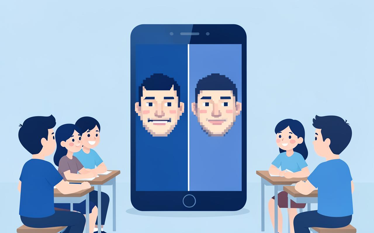 Illustrazione dello scenario Un deepfake nel gruppo della classe